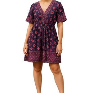 🛍️3/$25 BUNDLE NY Collection Jewel Toned V Neck Mini Dress Size S